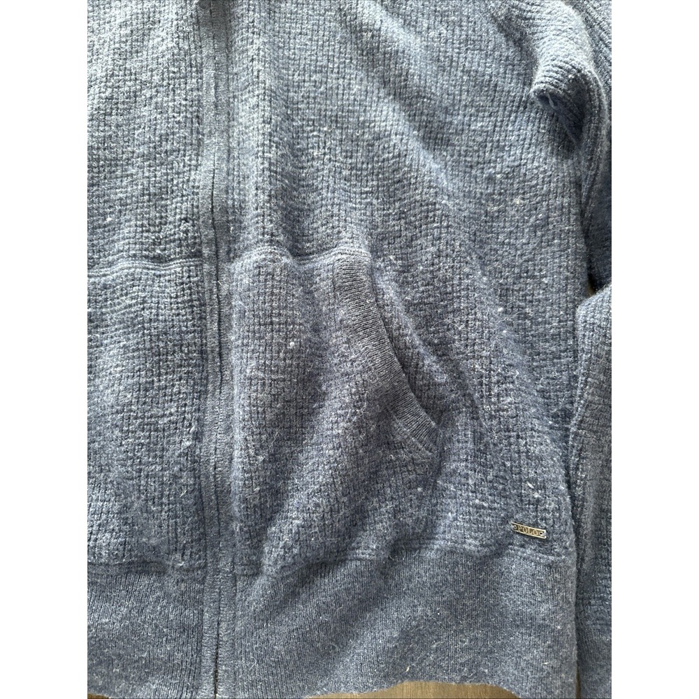 Polo Ralph Lauren 100% Cashmere Full Zip Hoodie Knit Sweater Blue Men's Size M - Picture 2 of 7